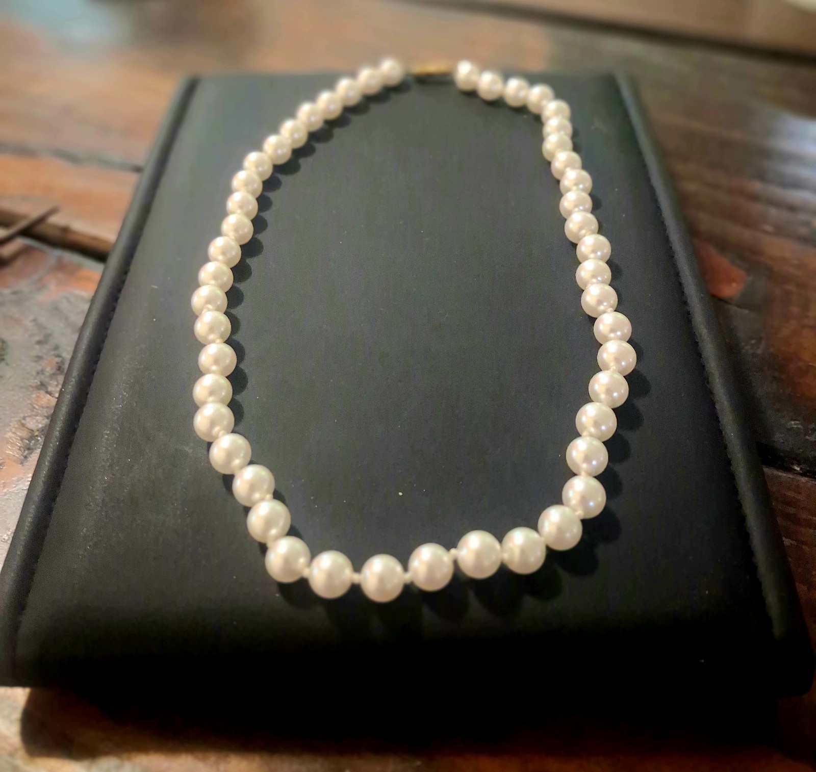 Vintage Off-White Faux Pearl Strand Necklace 18 Inch Bridal Costume Jewelry