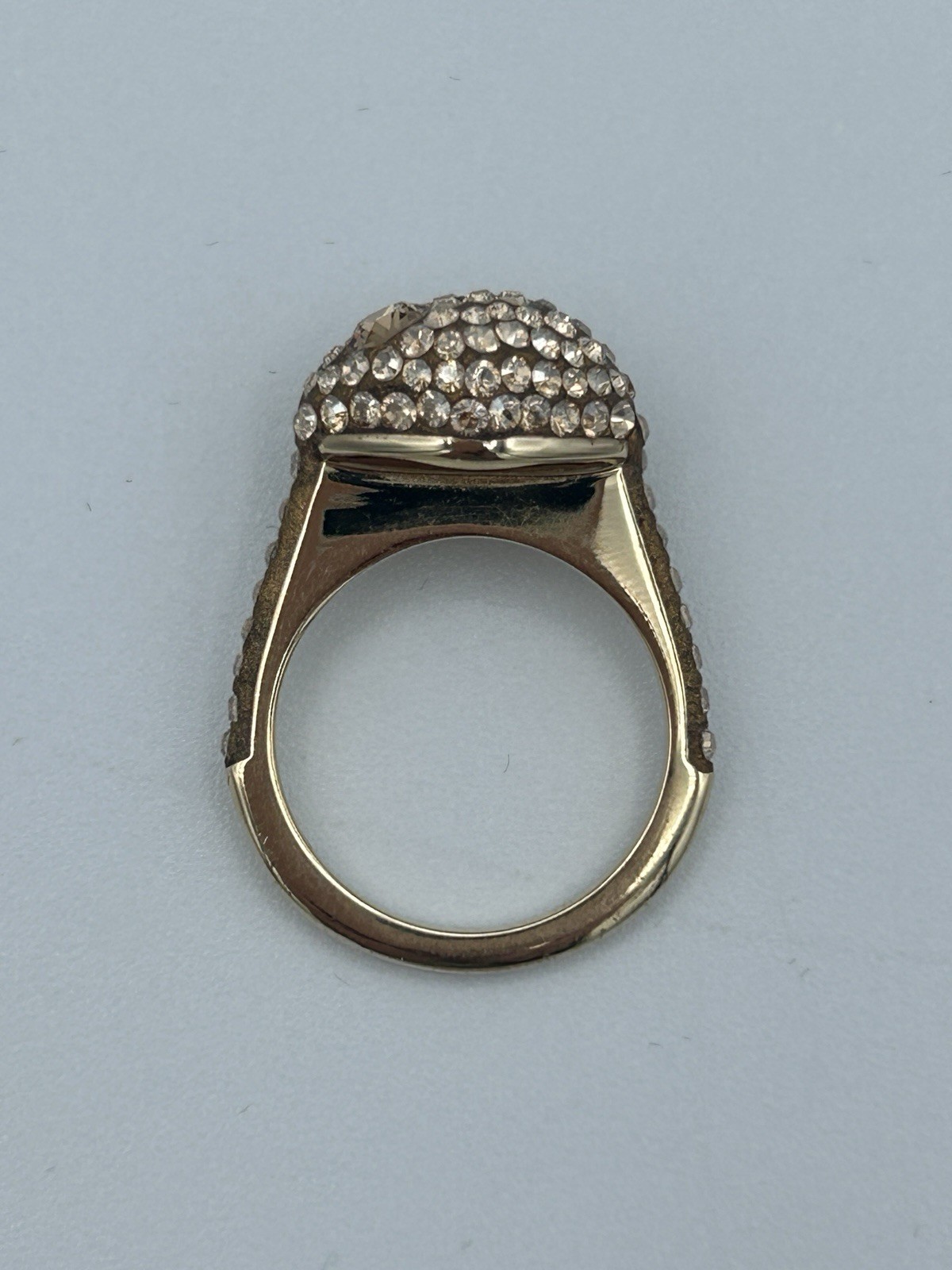 Atelier Swarovski Core Collection Moselle Stacking Gold Plated Dome Ring Sz 52/6