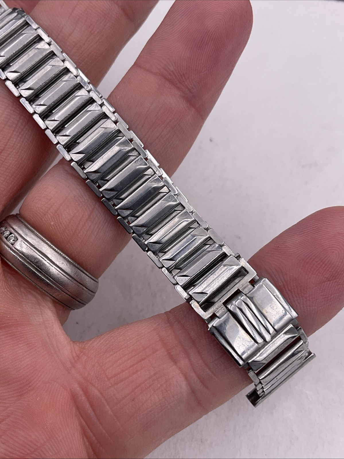 Vintage Lacy 16mm Bonklip Military Style Open End Watch Bracelet New Old Stock