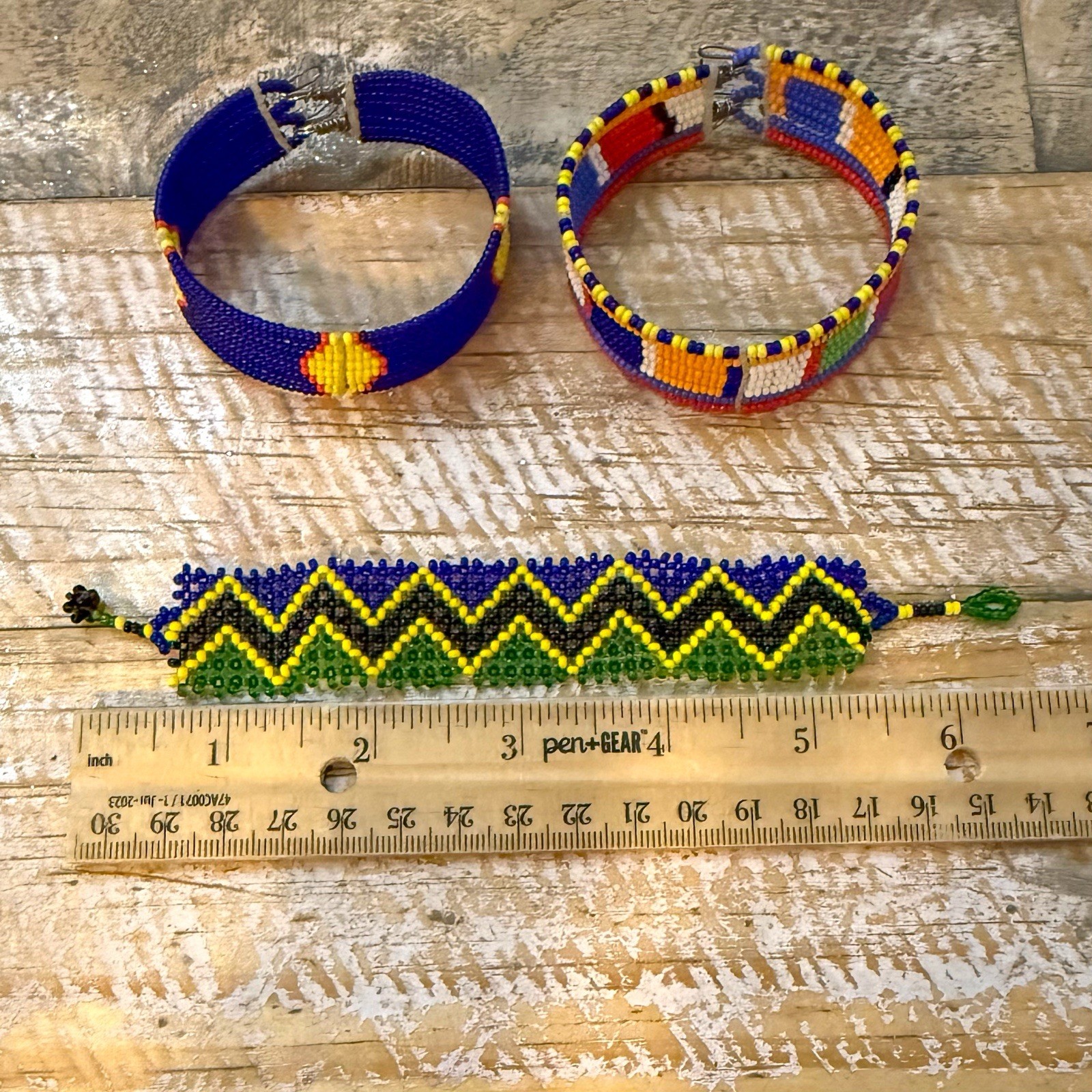 Maasai Beaded Cuff Bracelets Lot Seed Bead Bracelets Handmade Kenya Africa