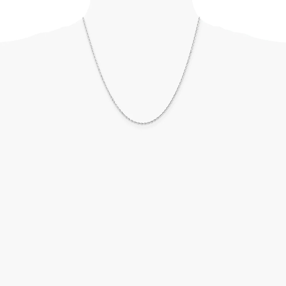 14K White Gold 2.0mm Diamond-Cut Quadruple Rope Chain Necklace 16″-30″