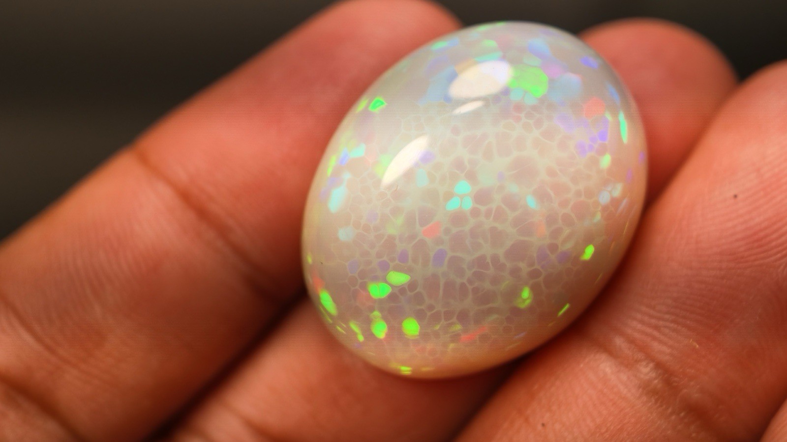 Natural White Opal 40.52 Ct Oval Cabochon Loose Gemstone Certified Play of Color