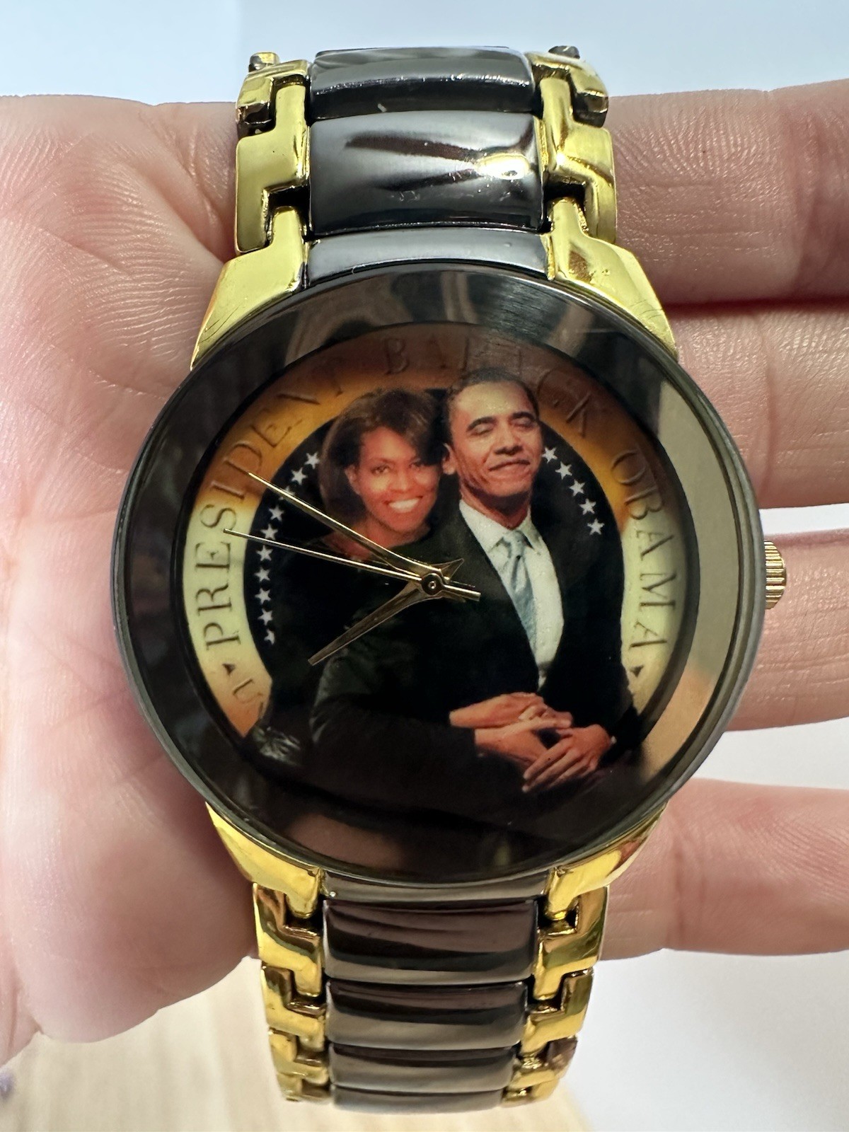 RARE Charles Raymond President Barack Obama Michelle Obama Watch Set No4324 NOS