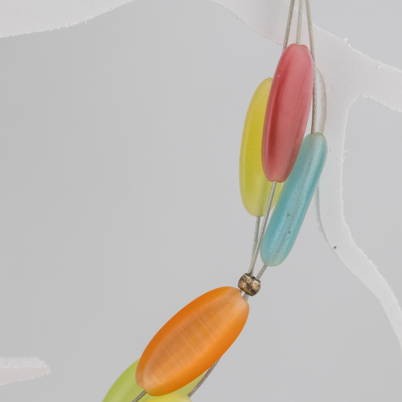 Necklace Multicolor Bead Resin Base Metal Chain Bogemian Style