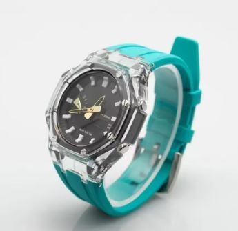 [Unused] G-SHOCK GA-2100 GA-2110 GA-B2100 Clear Bezel Light Blue Belt Set Casio