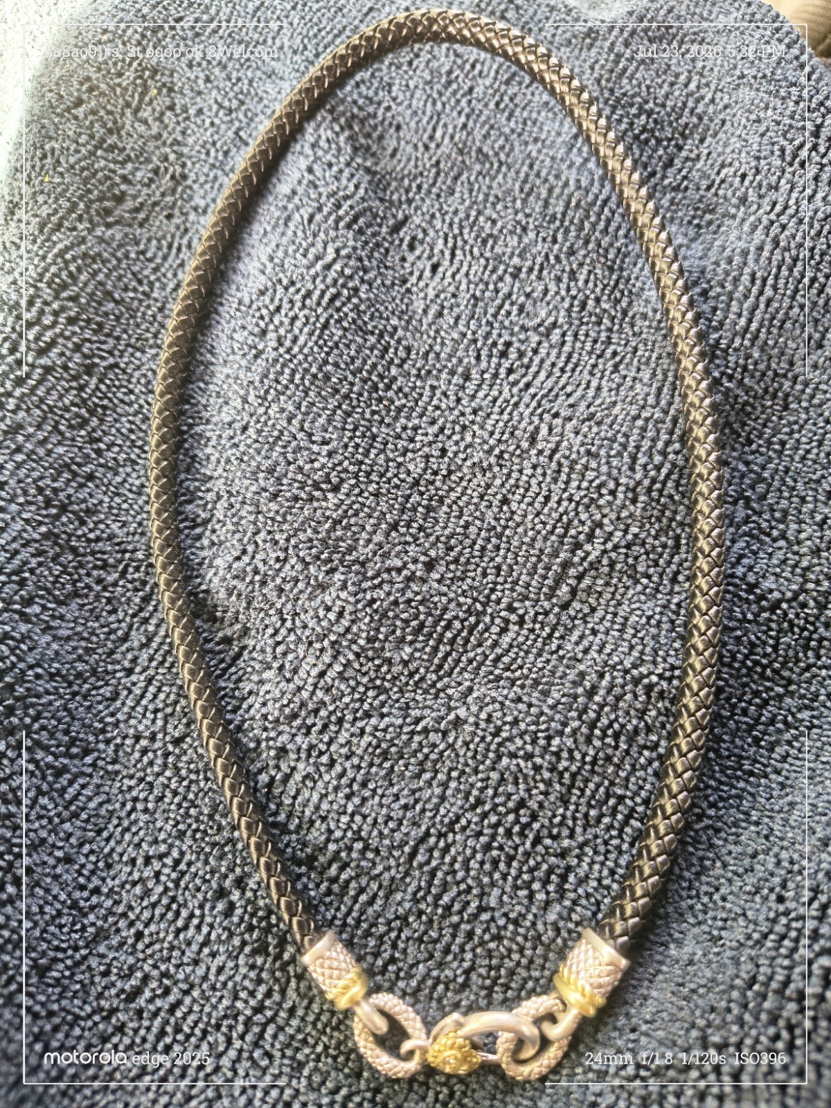 Hard To Find Judith Ripka 18k, 925, And 3 Diamond Heart Pendant Leather Choker