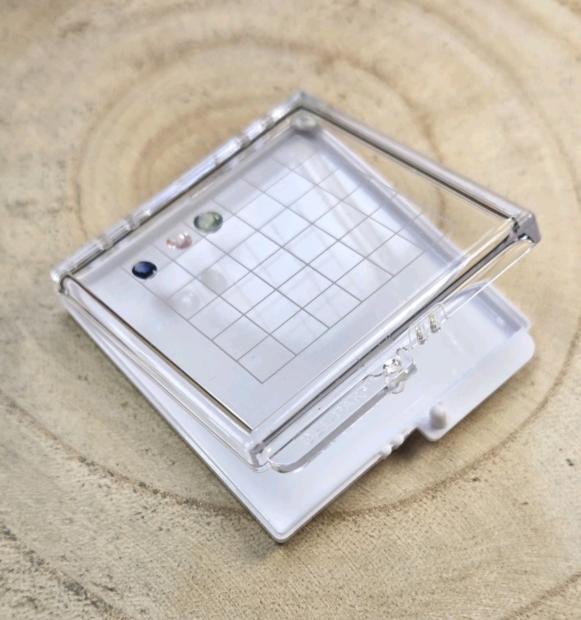 GEL-PAK Gemstone Holder Stone Display Case White Gel Pack (Plus Grid) T8