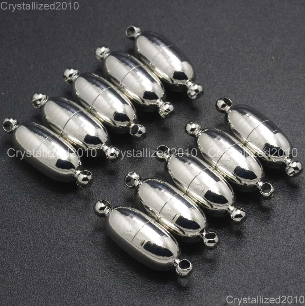 Pewter Plated Strong Magnetic Smooth Metal Connector Clasps Findings 7mm x 20mm