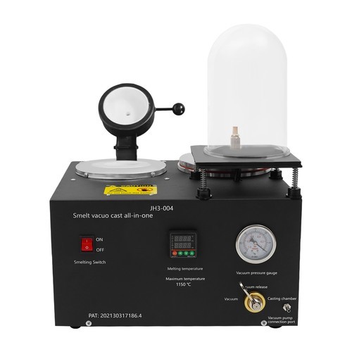 2KG Jewelry Lost Wax Cast Combination Vacuum Casting Melting Machine 1/3 HP 4CFM