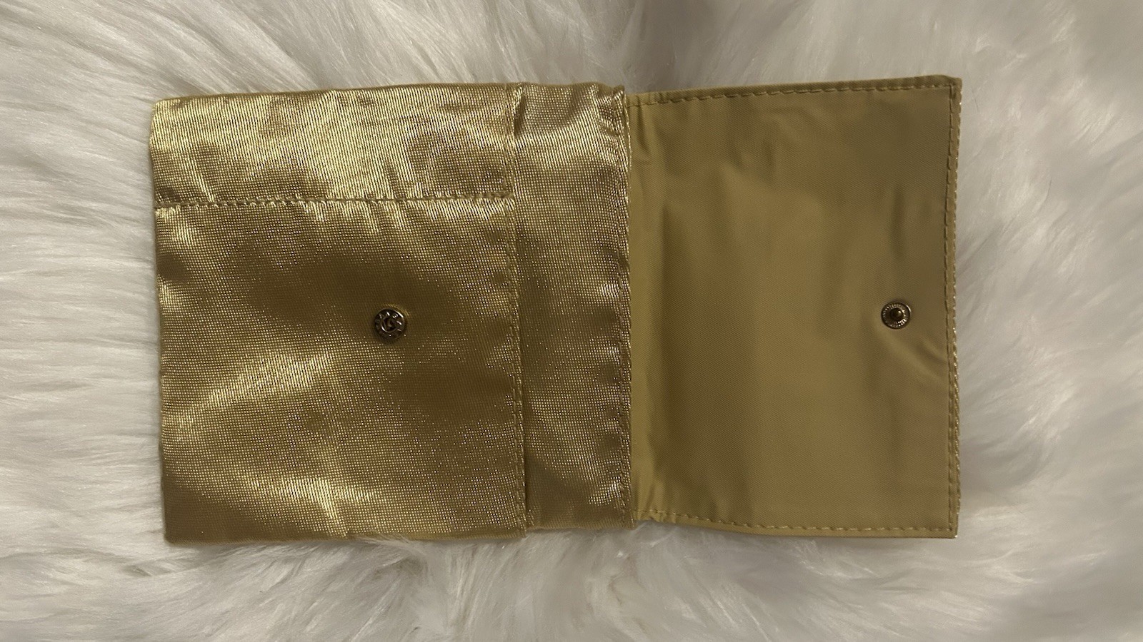 Vintage Estée Lauder Jewelry Bag Gold Canvas Small Travel Case Tote
