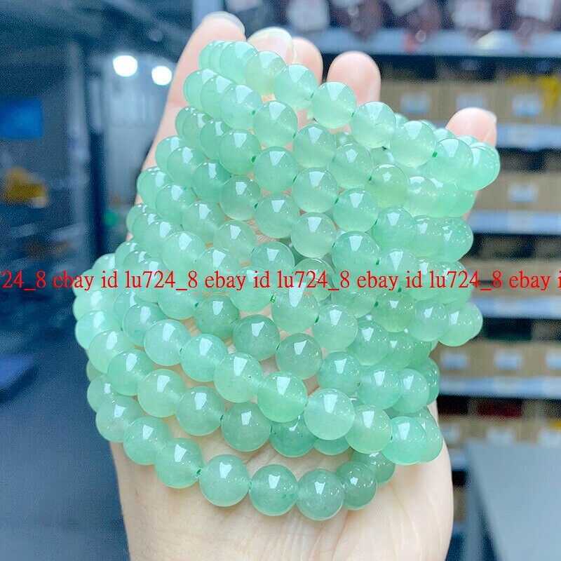 Wholesale 10 Pcs 6/8/10/12mm Green Aventurine Round Gems Beads Bracelet 7.5″