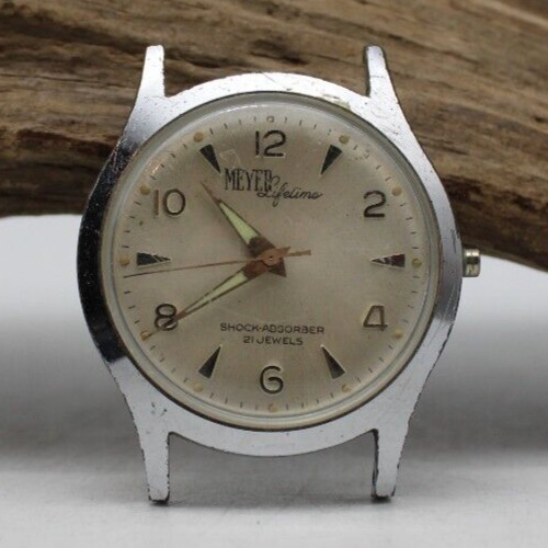 VINTAGE MEYER LIFETIME 21j MEN’S WATCH 32.8mm 18.1mm LUG RUNS (EG)