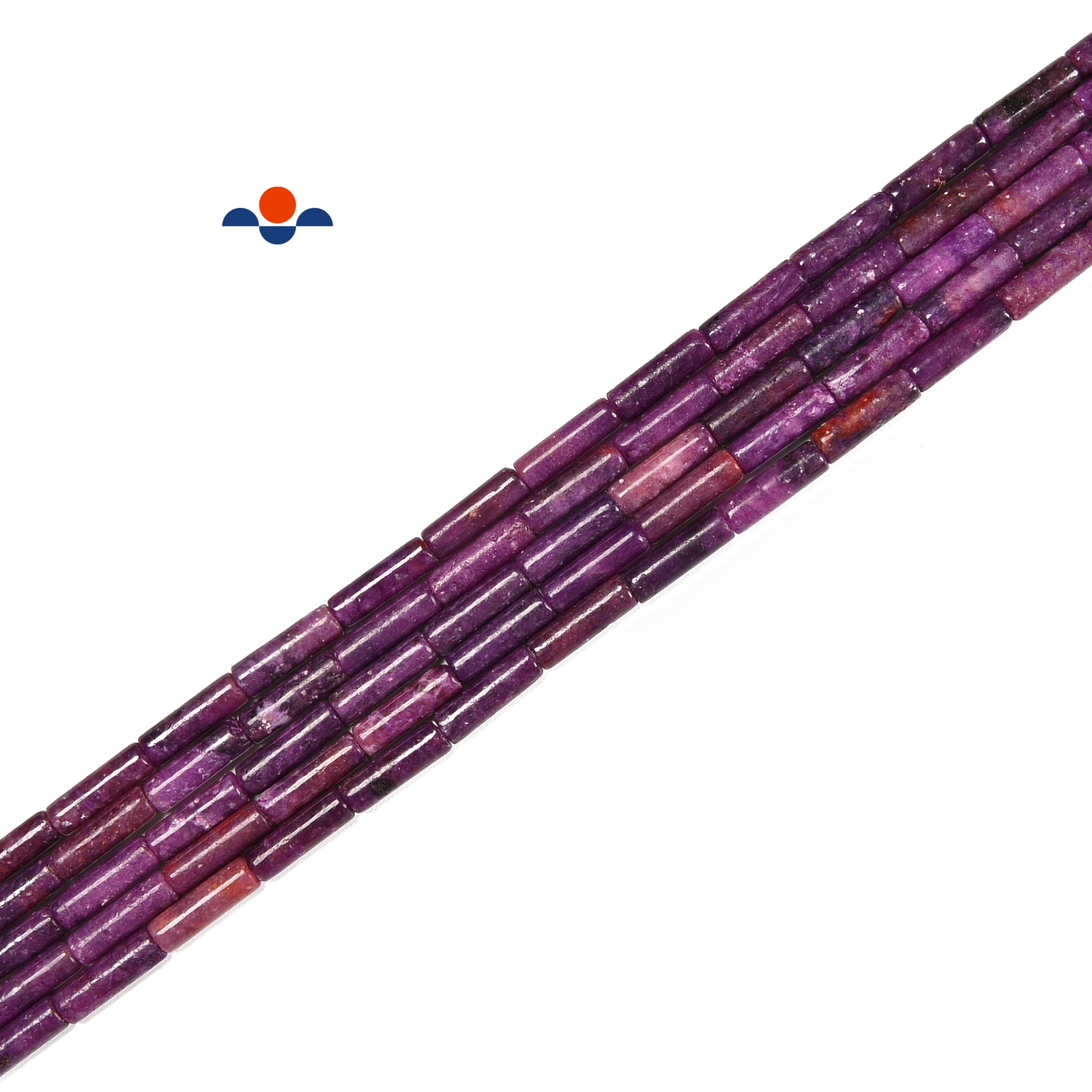 Purple Lepidolite Round Tube Beads Size 4x13mm 15.5” Strand (4x13mm)