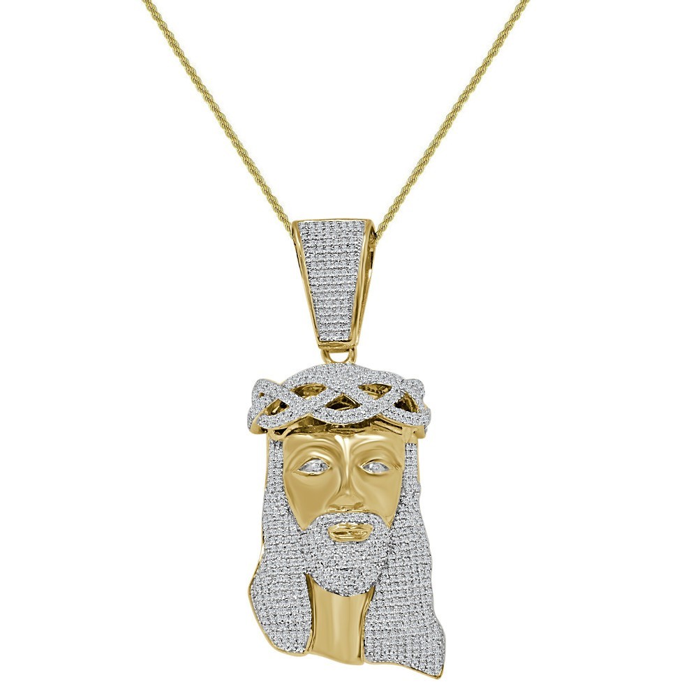 Genuine Sterling Silver 35+ Grams VVS1D 3.88 Cwt. Jesus Face Piece Charm Pendant