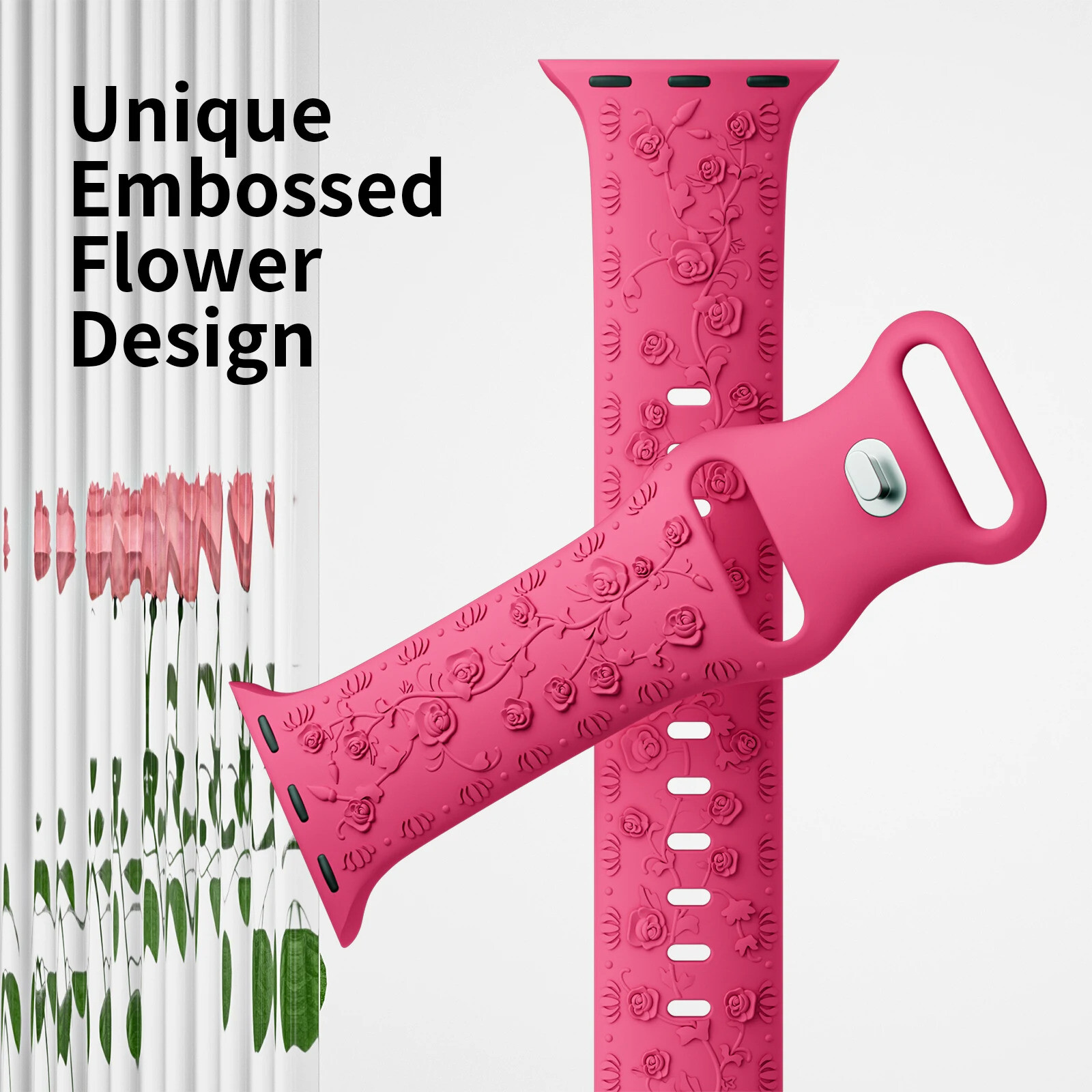 For Apple Watch Band Silicone Engraved Strap Series 9 8 7 6 5 4 Ultra 2 38-49mm