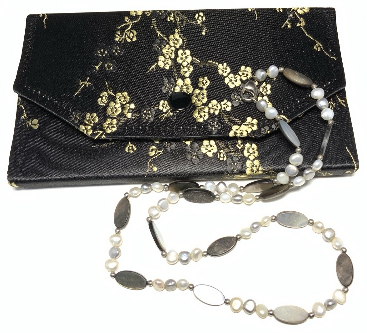 Honora Sterling Silver 925 Pearl & Abalone Chain Necklace 24-inches LY17