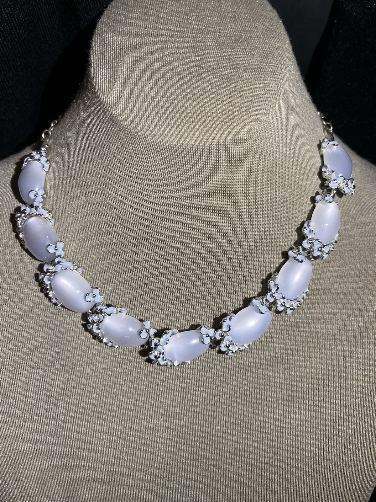 Thermoset Choker Style Necklace Grey-ish..50-60’s