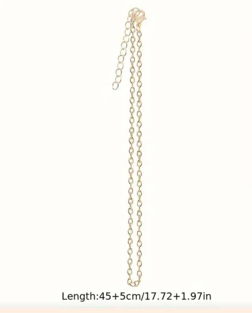 Gold-Plated Stainless Steel Chain Necklace 45+5 cm 2mm Unisex Daily Decor