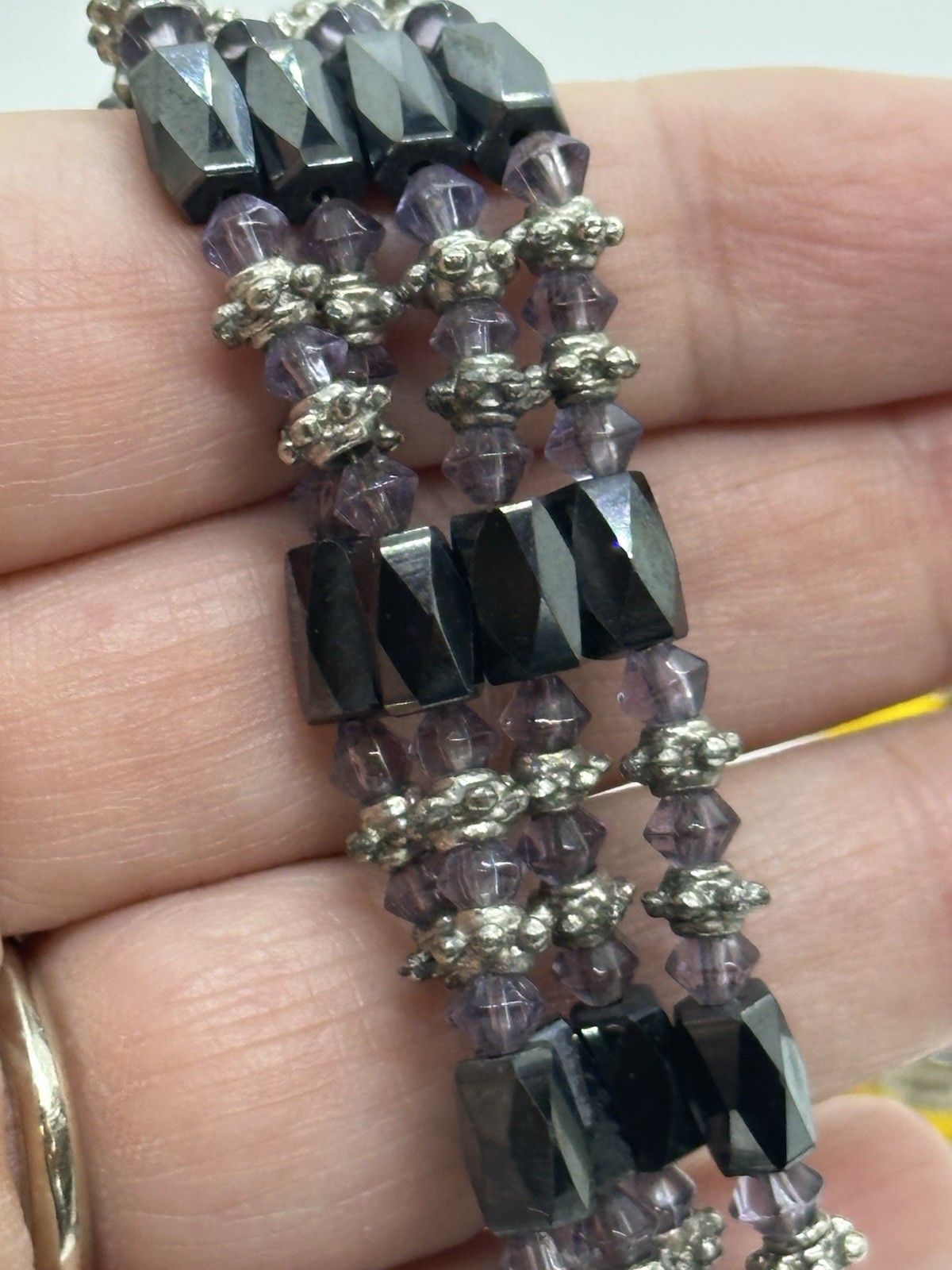 Mixed Bracelet Lot 5 Pc Acrylic Link Italian Charm Mesh Crystal Beaded Boho