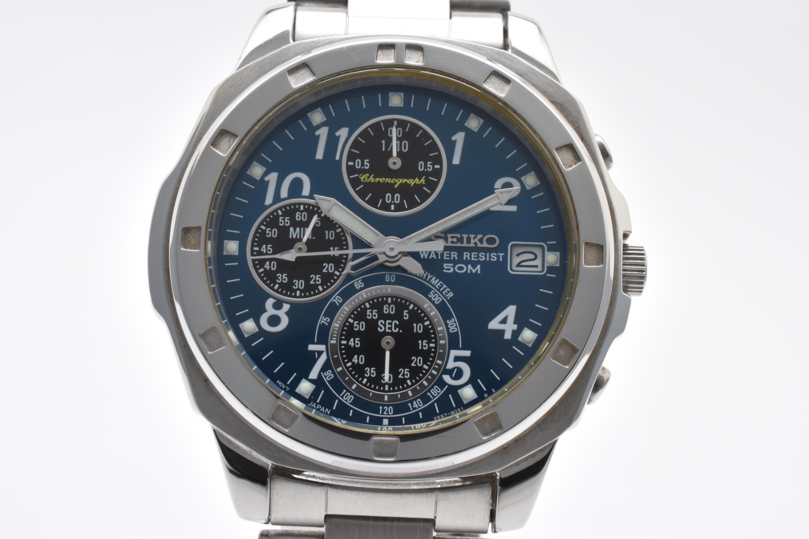 【NEAR MINT】Seiko Quartz Chronograph Watch V657-9010 from Japan