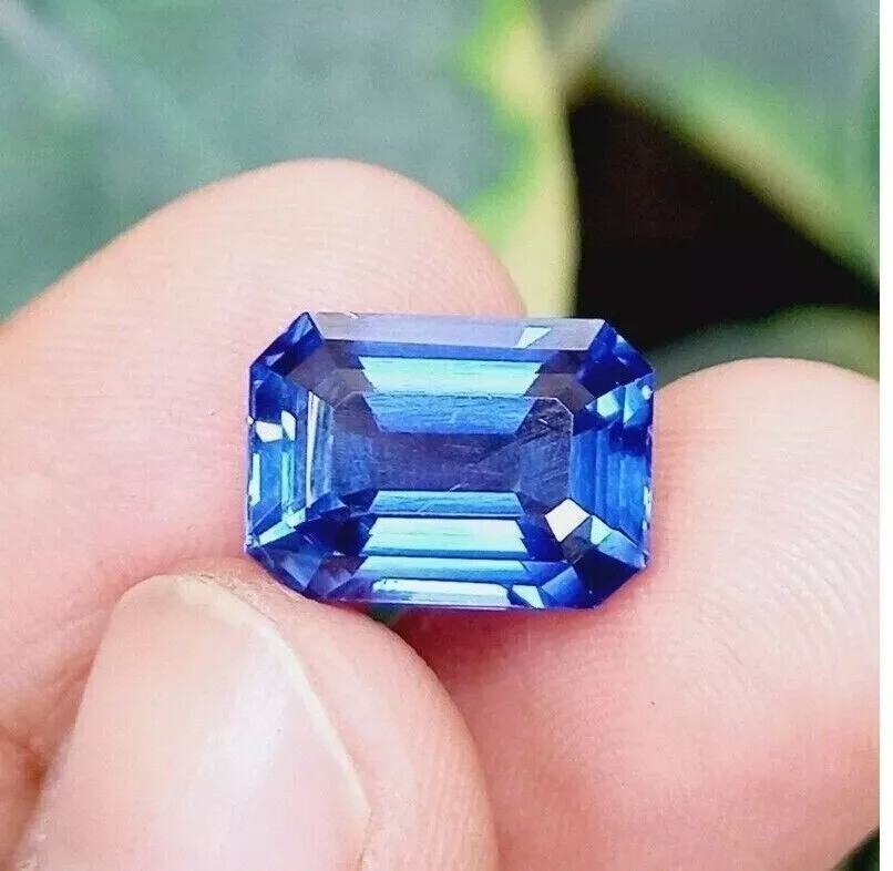 Ceylon Blue Sapphire Emerald Cut 8-9 Ct Natural Loose EGL Certified Gemstone