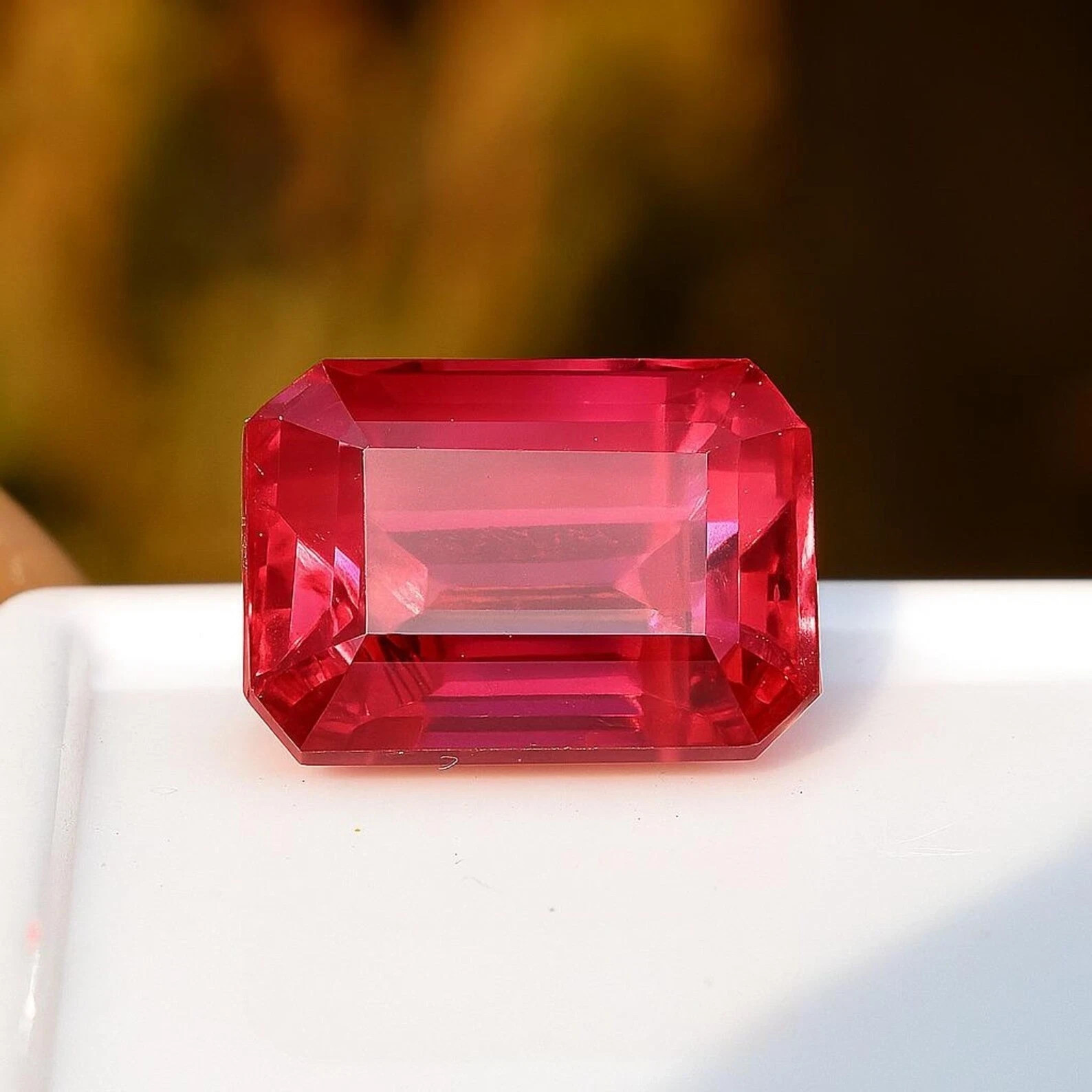 Natural Flawless Burmese Emerald Cut 10.20 Ct Red Ruby Certified Loose Gemstone