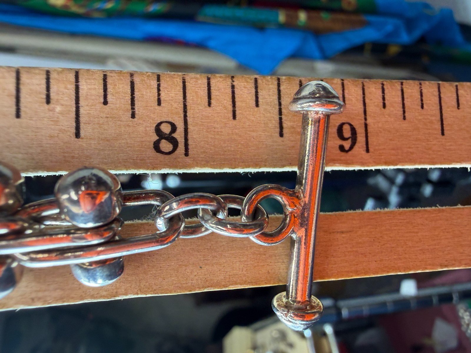Sterling Silver Bracelet Silpada Heavy DNA Bead Ball Chain Link Modernist 66g