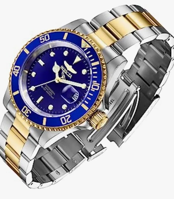 Invicta Pro Diver 26972 Blue Dial Two Tone Stainless Steel Wrist Watch for Men