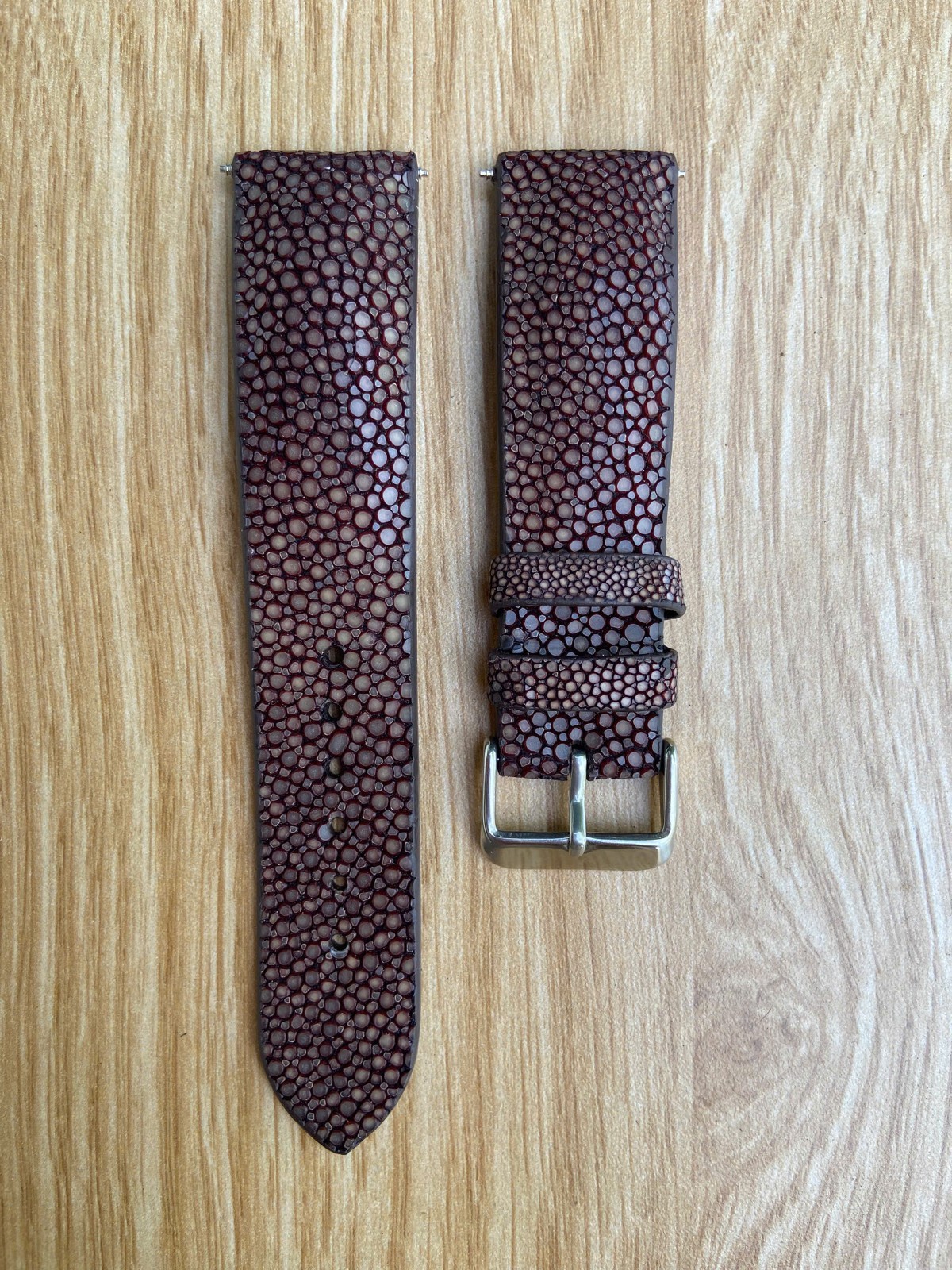 Brown Stingray Leather Watch Strap Band 14 16 17 18 19 20 21mm 22mm 23 24mm 26mm