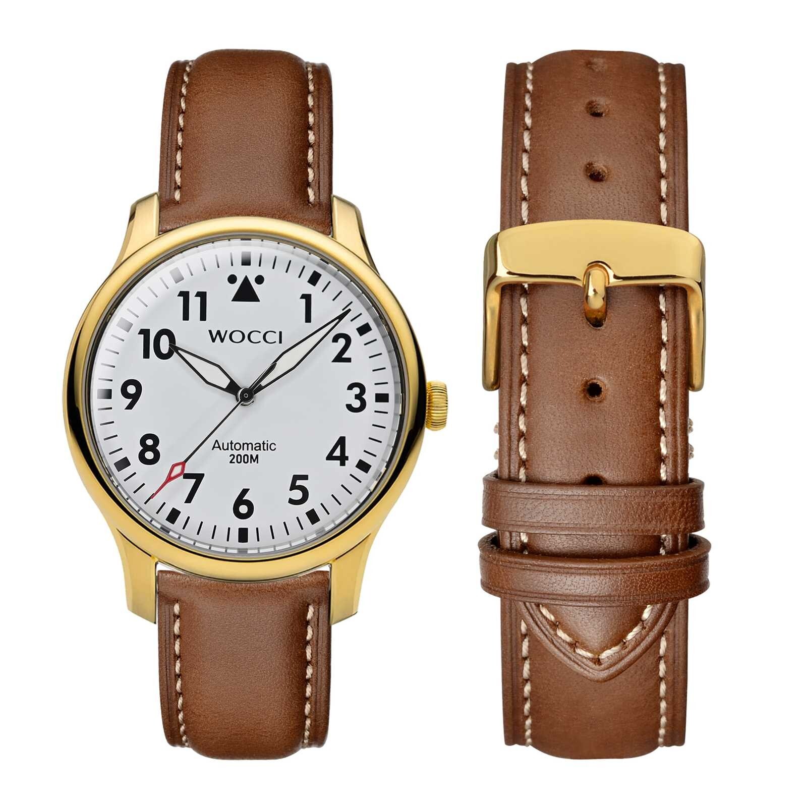 WOCCI Vintage Leather Watch Band 14 15 16 17 18 19 20 21 22 23 24mm Strap