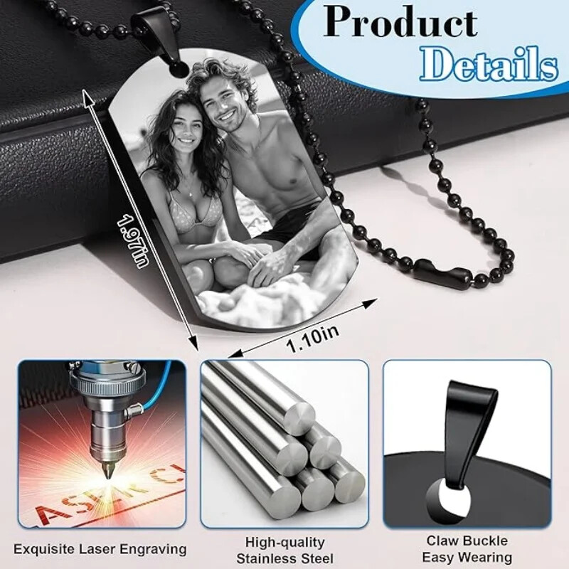 Custom Picture Photo Necklace Personalized Photo Necklaces Gifts for Women Men