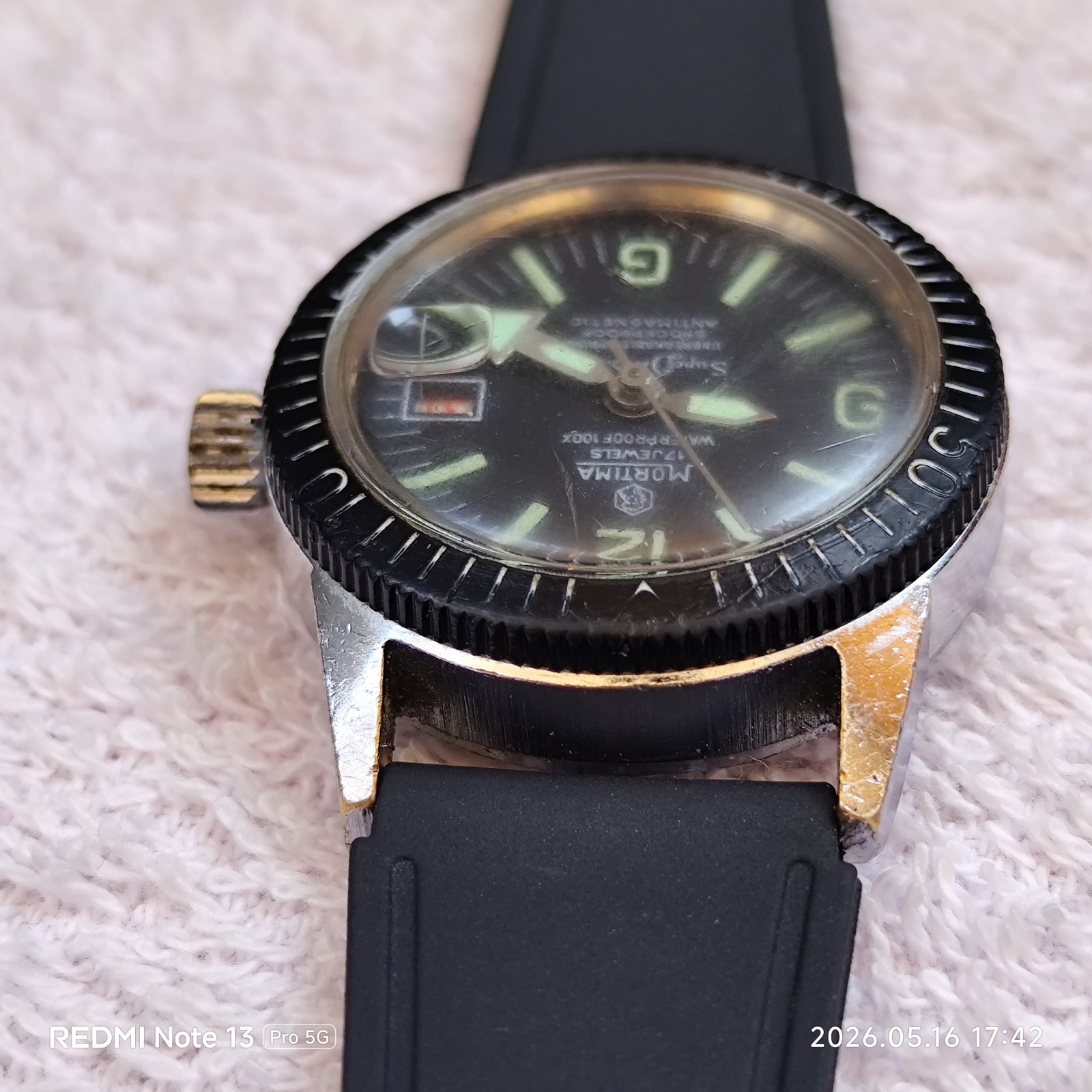 Vintage Mortima Super Datomatic 17 Jewels Mechanical Skindiver Watch – 1970s