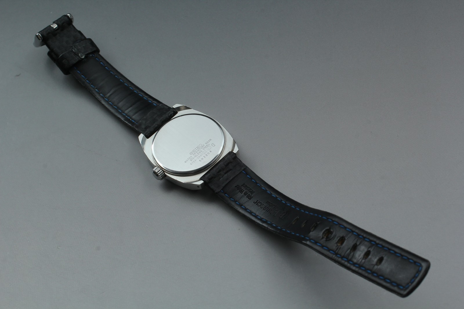 Vintage [Exc+5] Seiko SUS 5Y89-0A50 Blue Dial Quartz Men’s Watch From JAPAN
