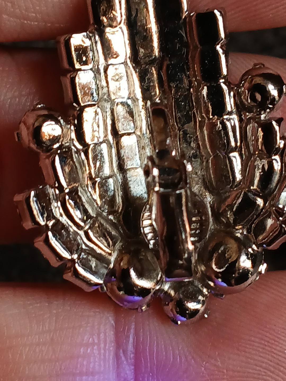 VTG Unsigned Designer Earrings ClipOn Clear Rhinestones Prong Set Art Deco Style