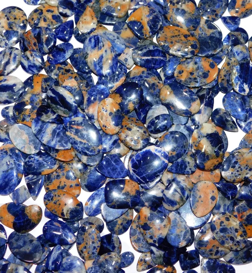 100% Natural Sodalite Palm Cabochon Good Quality Genuine Stone Free Form Lot