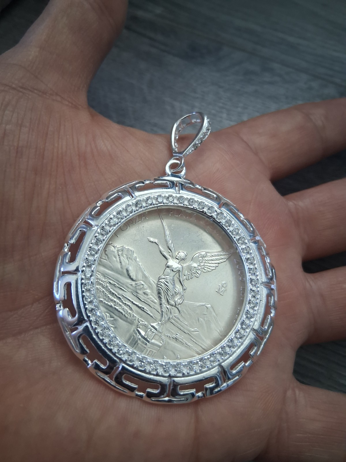 Bizel de plata 925 mexicano para moneda de 1 OZ de 40mm plata real “solo bizel”