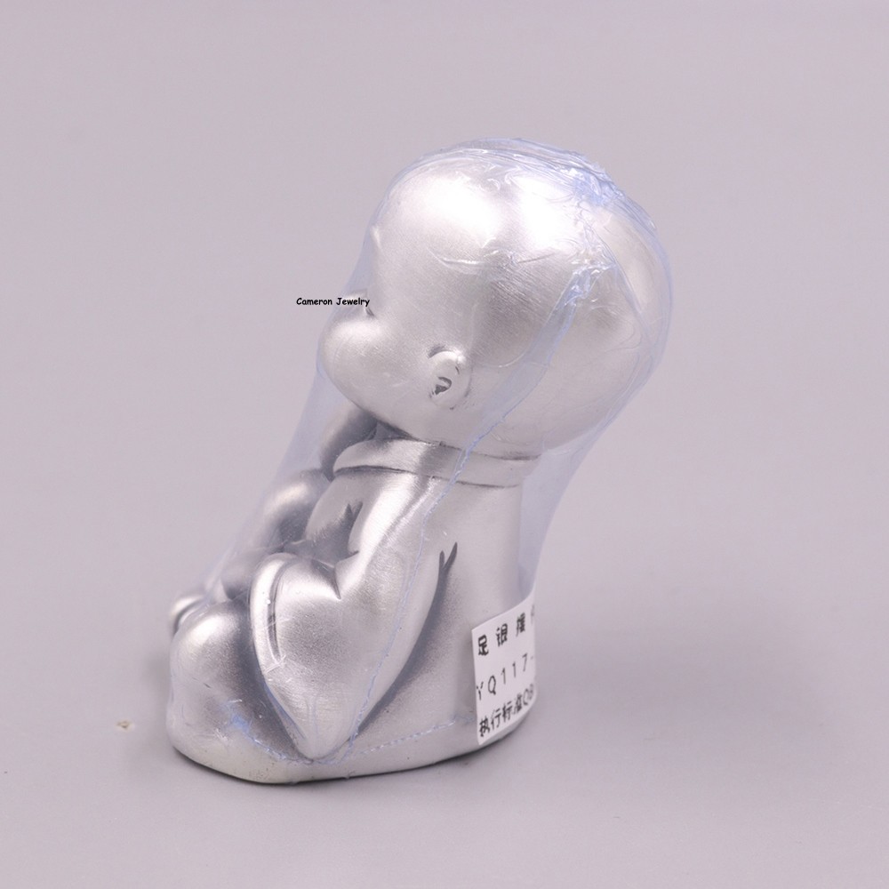 Pure S999 Silver Mini Monk Statue Think Nothing Desk Ornament Home Decor 44-45g