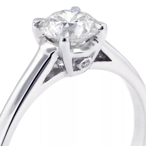 Engagement Ring 14K White Gold Classic 1.79 Carat Round Lab-Grown Diamond G SI1