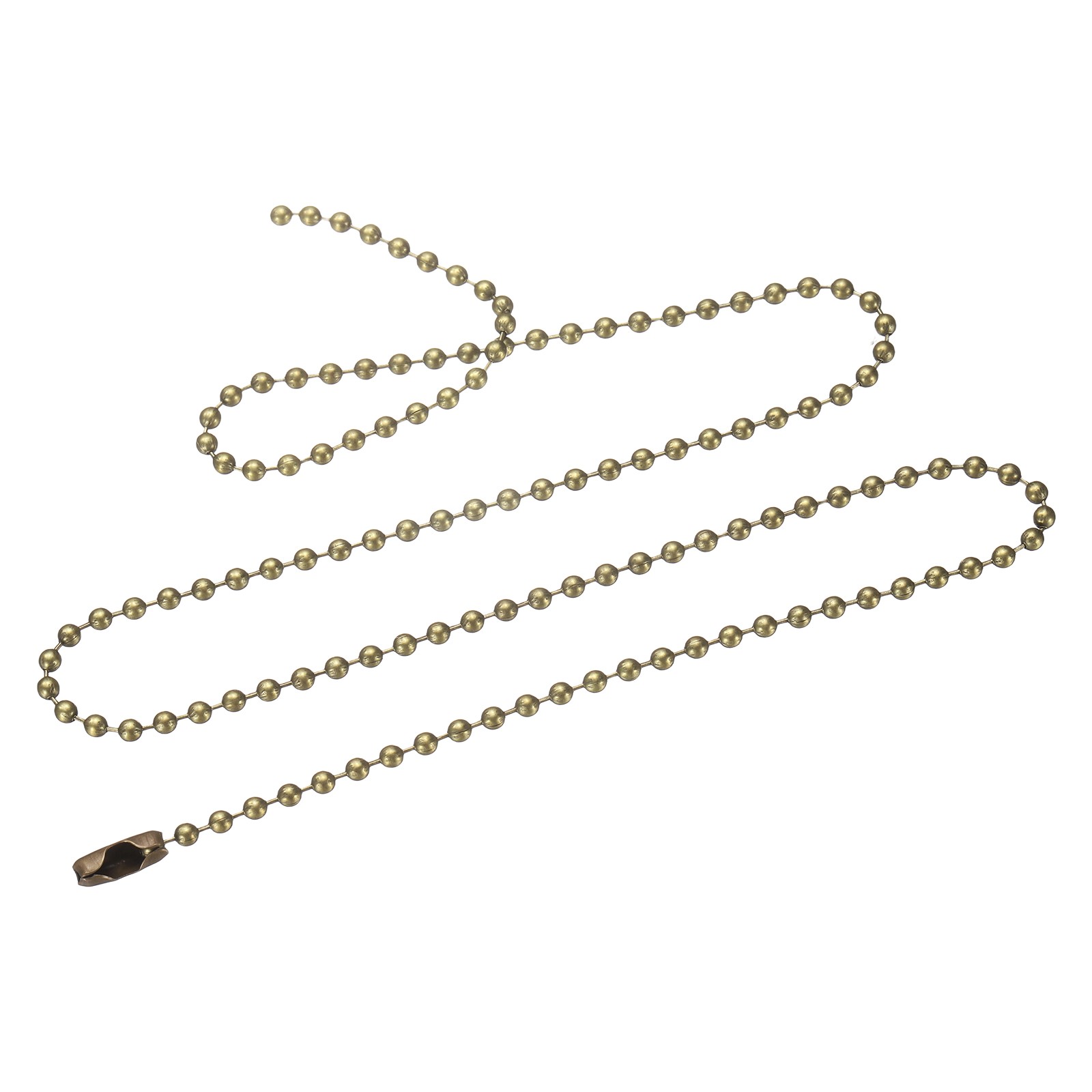Stainless Steel Ball Chain 2.4mm Dia 21.7″ Length Round Bead Necklace Bronze