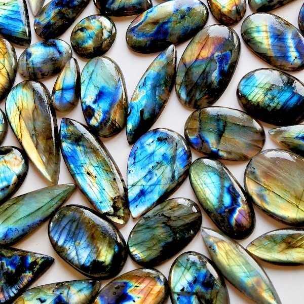15-30MM Multi Labradorite Mix Shape Cabochon Loose Gemstone Lot for Jewelry