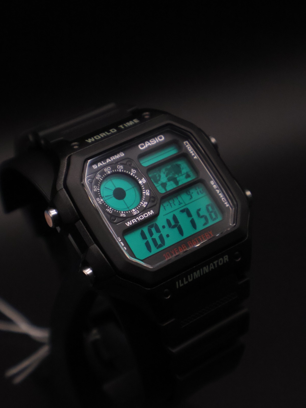 “Radar” | Casio World Time Illuminator | Royale | AE-1200WH | 🟢 | Custom | MOD