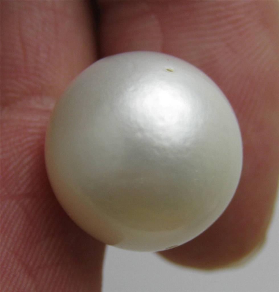 Genuine Huge 14.2mm Fully Drilled Round White South Sea Loose Pearl – ls165