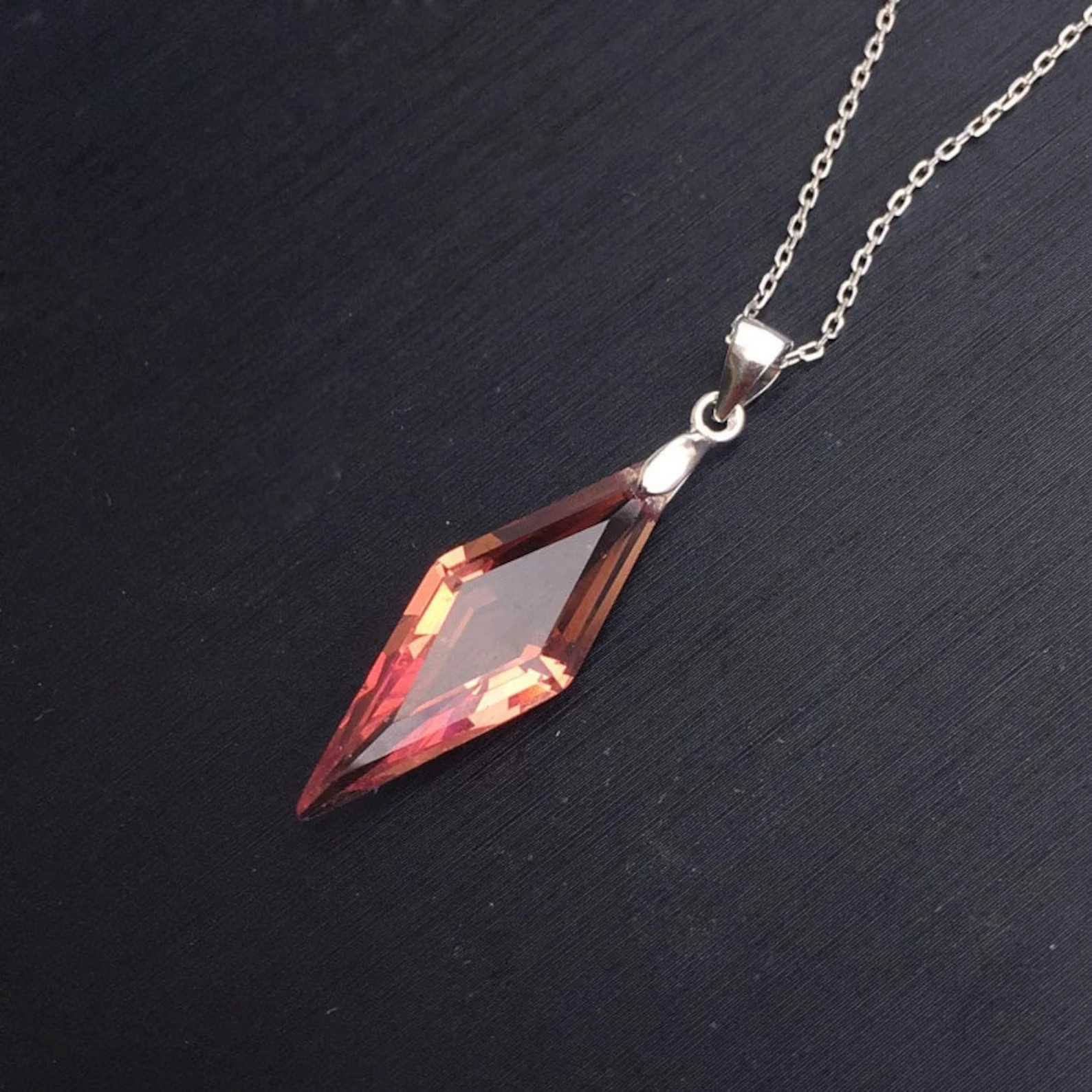 Fancy Cut Bio-Color Zultanite Pendant: Sterling Sliver Jewelry With Sliver Chain