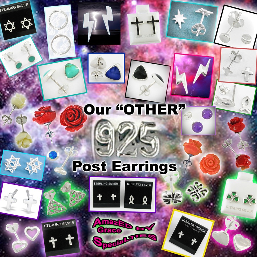 4mm Round LAVENDER Gemstone Post Earrings – SOLID 925 STERLING SILVER – NEW!