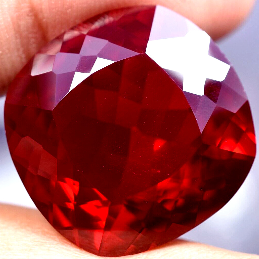 Natural 43.50 Ct Blood Red Ruby Mozambique GGL Certified Loose Gemstone
