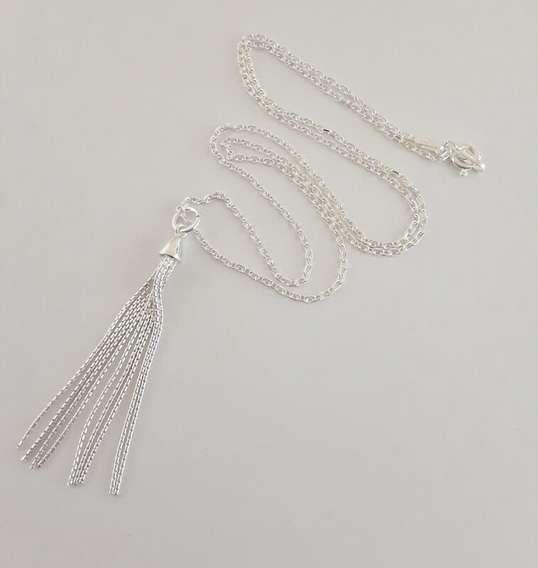 5cm Snake Chain Tassel Necklace – Solid Sterling Silver – 45 cm’s