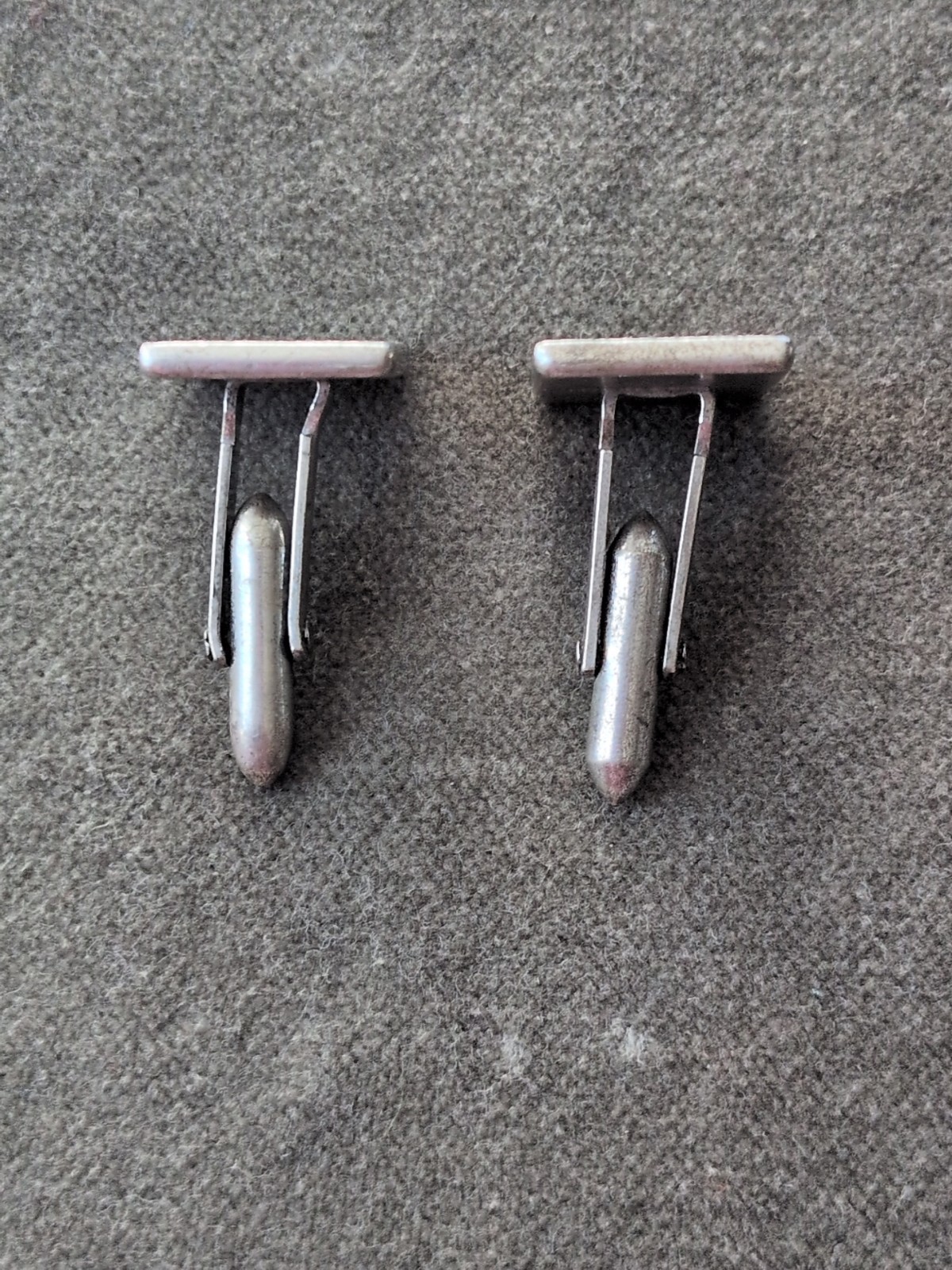 Vtg E.F.C. Sterling Silver Mens Cuff Links Square Bullet back MCM Retro