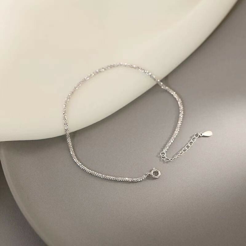 Women 925 Sterling Silver Anklet Bracelet Gypsophila Ins Ankle Chain 0871