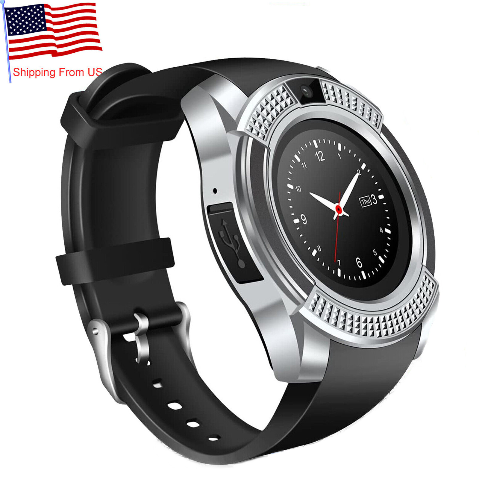 Bluetooth Smart Watch Men Smartwatch Pedometer Camera Call Text for Android