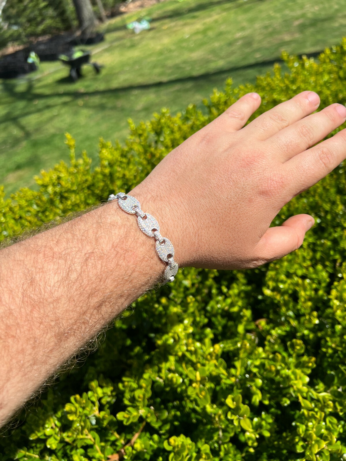 ICED Moissanite Gucci Link Bracelet 12mm Hip Hop 925 Silver Pass Diamond Tester
